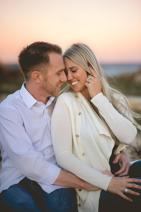 Cute Touch on the beach during an engagement session