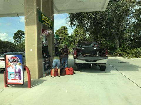 Hurricane Irma - Gas being filled in cans